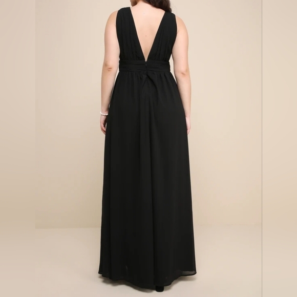 Lulus Women's Heavenly Hues Black Sleeveless Maxi Dress, Size MED - Picture 8 of 15